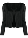 Issey Miyake Technical-pleated Cardigan In Schwarz