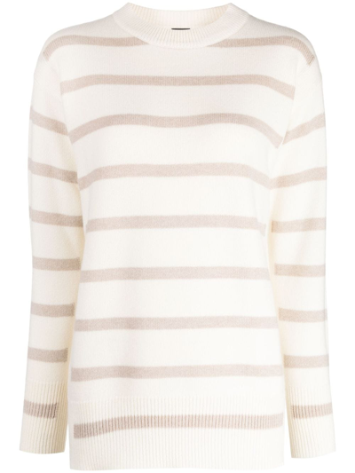 Lorena Antoniazzi Striped Crew-neck Jumper In Neutrals