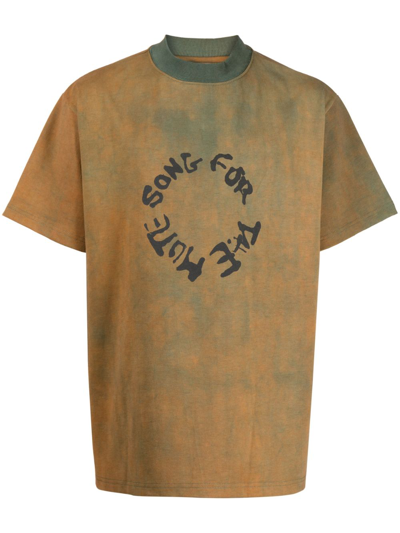 Song For The Mute Khaki Sftm Circle T-shirt In Army Green