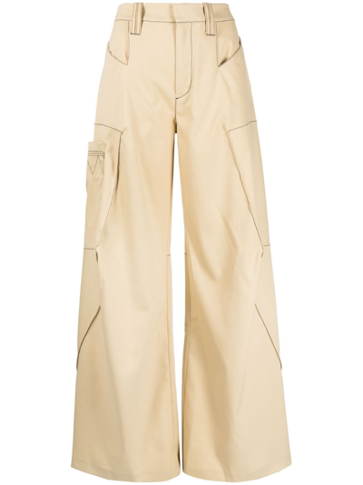 Kiko Kostadinov Beige Angled Trousers In Birch