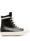 RICK OWENS LEATHER HIGH-TOP SNEAKERS
