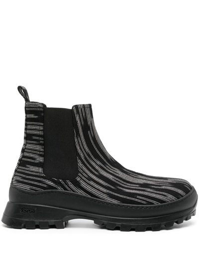 Missoni Slub-texture Ankle Boots In Black