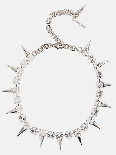 Alessandra Rich Crystal-embellished Choker In Metallic