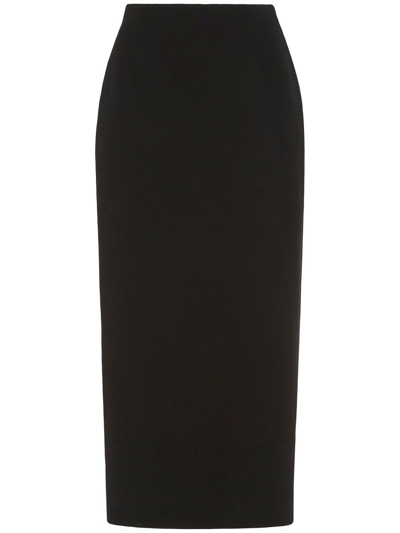 Alessandra Rich High-waisted Bouclé Tweed Midi Skirt In Black