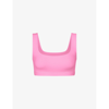 Skims Womens Light Pink Scoop-neck Recycled Stretch-nylon Bikini Top