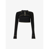 Dion Lee Black Shrunken Snap Polo In Black