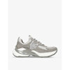 Naked Wolfe Womens Grey Super Grey Suede And Mesh Low-top Trainers In Grey
