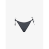 Skims Womens Gunmetal Dipped Tie-fastened Recycled Stretch-nylon Bikini Bottoms