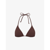 Skims Womens Cocoa Triangle Recycled Stretch-nylon Bikini Top