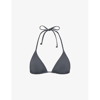 Skims Womens Gunmetal Triangle Recycled Stretch-nylon Bikini Top