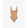Skims Womens Ochre Scoop-neck Low-back Recycled Stretch-nylon Swimsuit