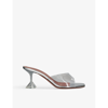 Amina Muaddi Womens Other Lupita Glass Square-toe Pvc Heeled Mules In Other