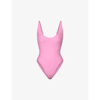 Skims Womens Light Pink Scoop-neck Low-back Recycled Stretch-nylon Swimsuit