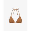 Skims Womens Almond Triangle Recycled Stretch-nylon Bikini Top