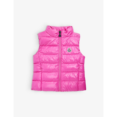 Moncler Kids' Ghany Shell-down Puffer Waistcoat 4-14 Years In Pink