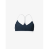 Beyond Yoga Spacedye Outlines Sports Bra In Nocturl Nvy-cloud Wht