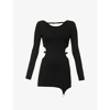 Heliot Emil Logo-detail Long-sleeve Mini Dress In Black