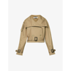 Acne Studios Womens Cold Beige Oskana Gabardine Cropped Stretch-cotton Jacket In Cold Beige