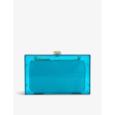 Carvela Womens Turquoise Juicy C-clasp Perspex Clutch Bag