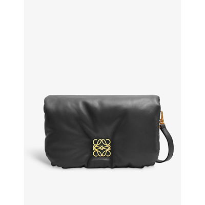 Loewe Goya Puffer Mini Leather Shoulder Bag In Black