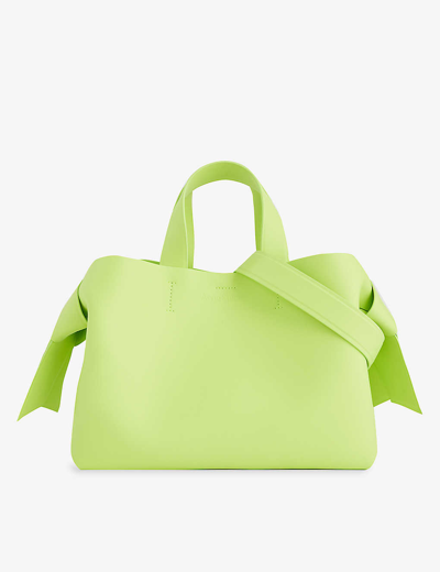 Acne Studios Womens Lime Green Musubi Midi Leather Tote Bag