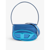 Diesel Shoulder Bag In Mirrored Leather In Snorkel Blue