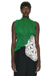 The Row Crochet Asymmetric Chrysta Top In Green