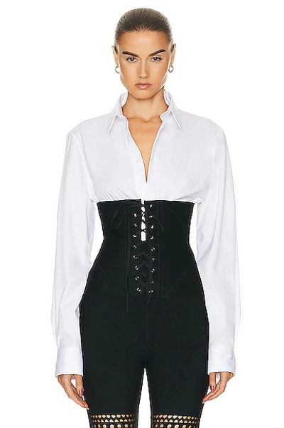 Alaïa Lace-up Corset Belt In Black