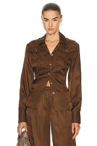 Helmut Lang Patch Pocket Shirt In Cigar