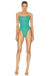 Oseree Lumiere Square Maillot One Piece Swimsuit In Aquamarine