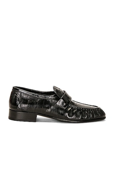 The Row 25mm Soft Eel Leather Loafers In Black