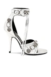Balenciaga 110mm Cagole Leather Sandals In Optic White
