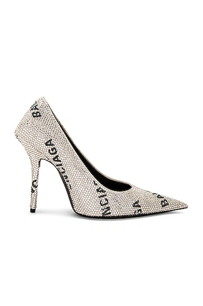 Balenciaga Square Knife Embellished Pumps In Crystal Black