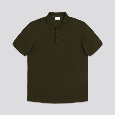 Asket The Pique Polo Dark Olive