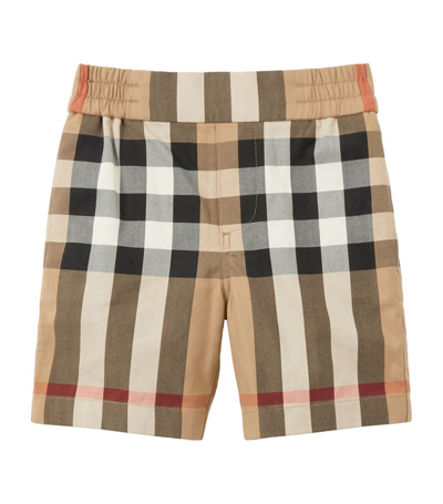 Burberry Cotton Check Print Shorts (6-24 Months) In Brown