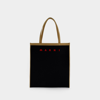 MARNI FLAT SHOPPING TOTE BAG - MARNI - BLACK