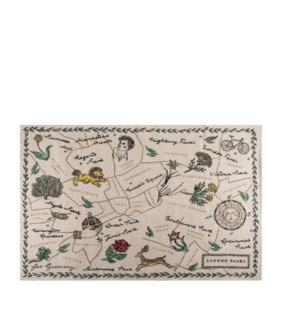 Saved Ny X Fee Greening Cashmere London Parks Throw (130cm X 180cm) In Multi