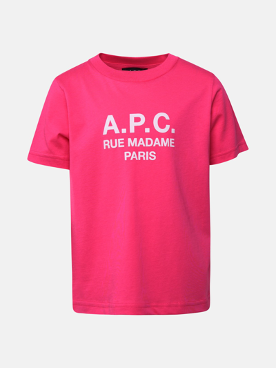 Apc Abel Fuchsia Cotton T-shirt In Pink