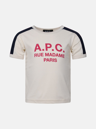 Apc Kids' Tili Ivory Cotton T-shirt In Pink