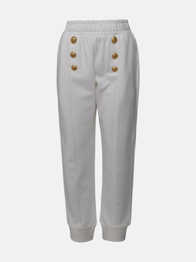 Balmain Pantalone Jogger In White