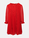 SELF-PORTRAIT RED POLYESTER PLEATED DRESS
