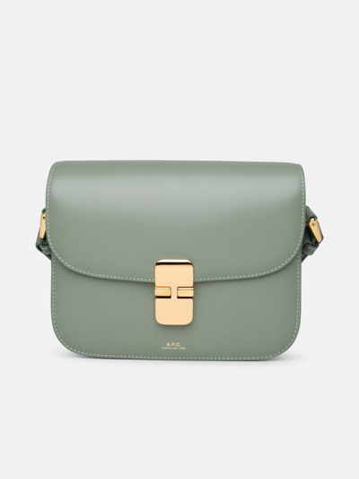 A.p.c. Grace Small Green Leather Bag