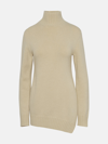 JIL SANDER IVORY YACK BLEND TURTLENECK SWEATER