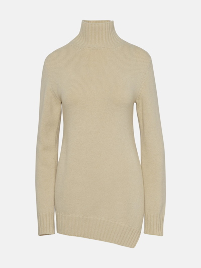 Jil Sander Ivory Yack Blend Turtleneck Sweater In Cream