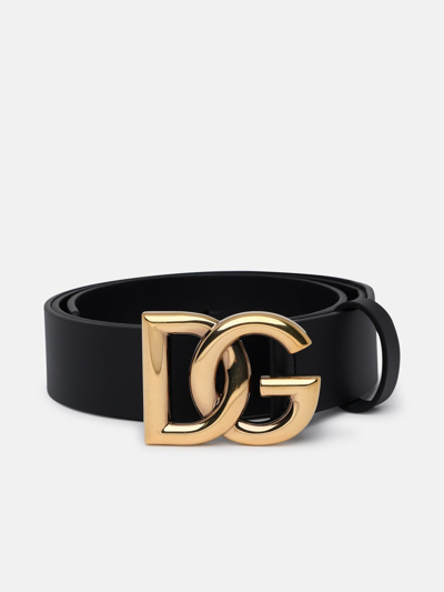 Dolce & Gabbana Cintura Logo Oro In Black