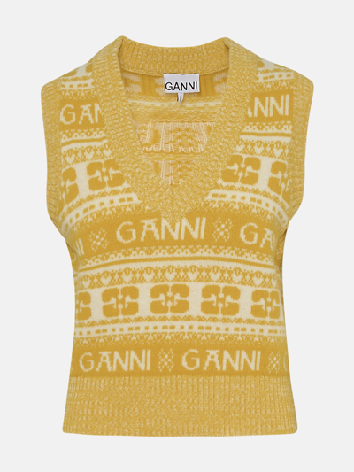 Ganni Yellow Wool Vest