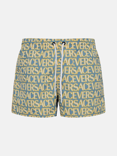Versace Kids' Light Blue Nylon Swimming Trunks