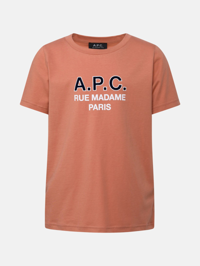 Apc Rose Cotton T-shirt In Pink