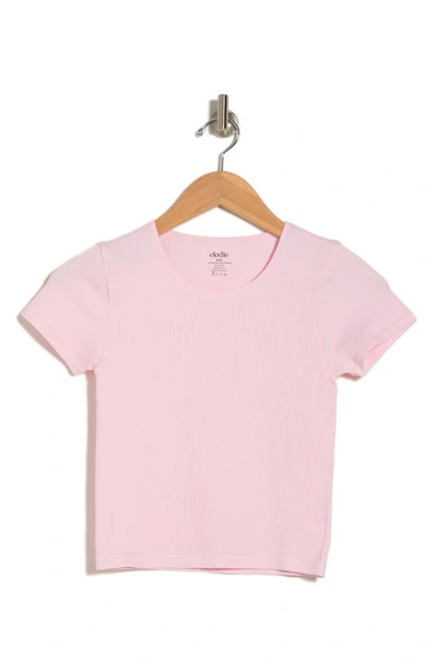 Elodie Short Sleeve Crop T-shirt In Baby Pink