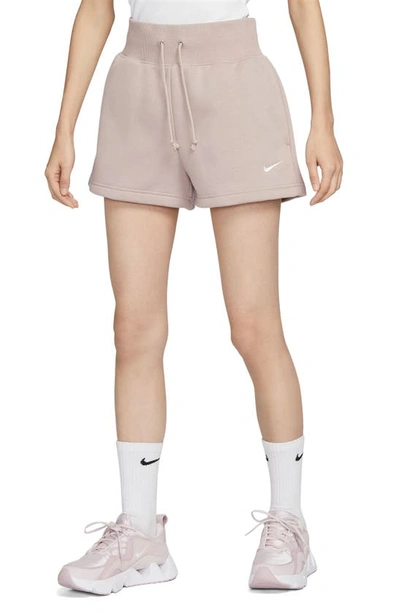 Nike Women's  Sportswear Phoenix Fleece High-waisted Loose Shorts In Diffused Taupe/ Sail